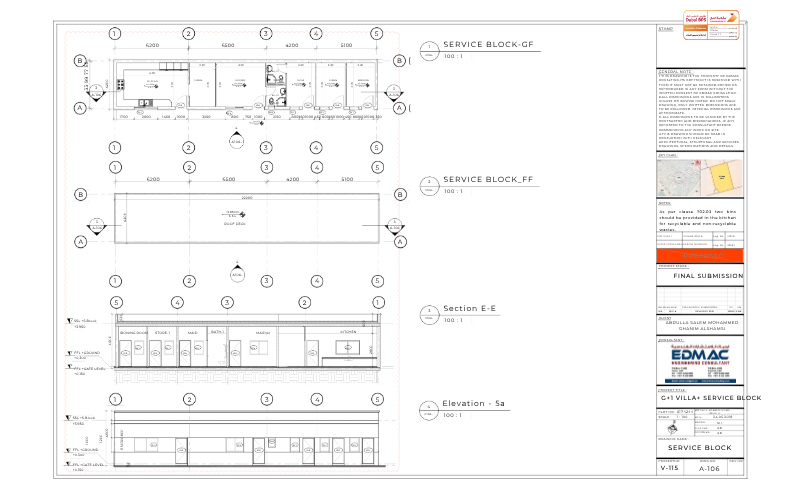 Service Block Structural Elevation